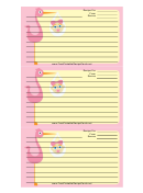 Pink Stork Recipe Card Template