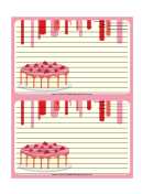 Pink Strawberry Cake Recipe Card Template
