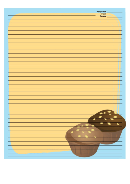 Blue Muffins Recipe Card 8x10 Printable pdf