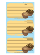 Blue Muffins Recipe Card Template