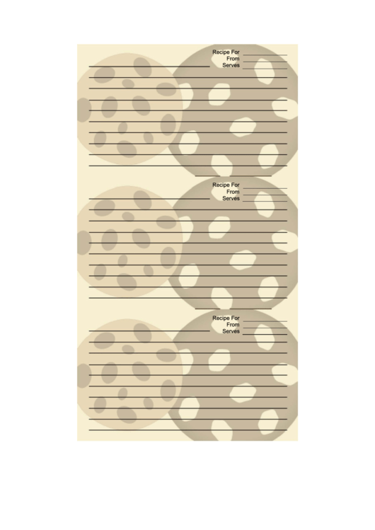 Chocolate Chip Cookies Yellow Recipe Card Template Printable pdf