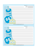 Blue Baby Bottle Monsters Recipe Card Template
