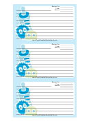 Blue Baby Bottle Monsters Recipe Card Template