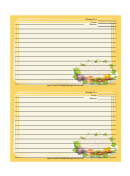 Yellow Vegetables Recipe Card