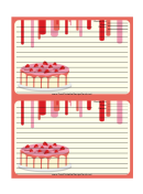 Red Strawberry Cake Recipe Card Template