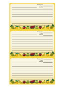 Colorful Fruit Yellow Recipe Card Template