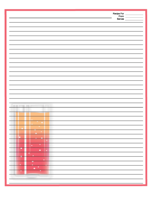 Tall Drink Pink Recipe Card 8x10 Printable pdf