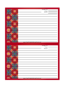 Red Orange Wallpaper Recipe Card Template