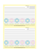 Yellow Pastel Flowers Recipe Card Template