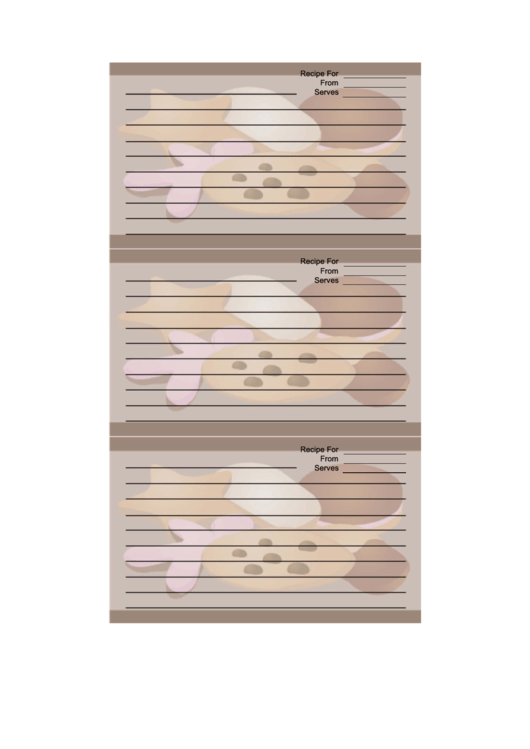 Brown Cookies Recipe Card Template Printable pdf