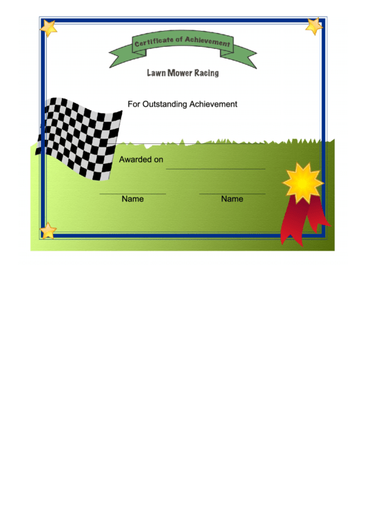 Lawn Mower Racing Certificate