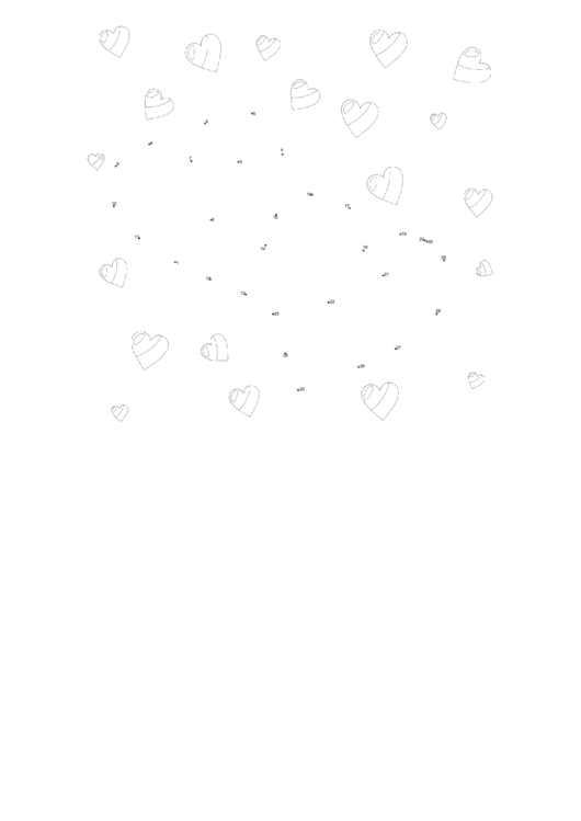 Happy Hearts Dot-To-Dot Sheet Printable pdf