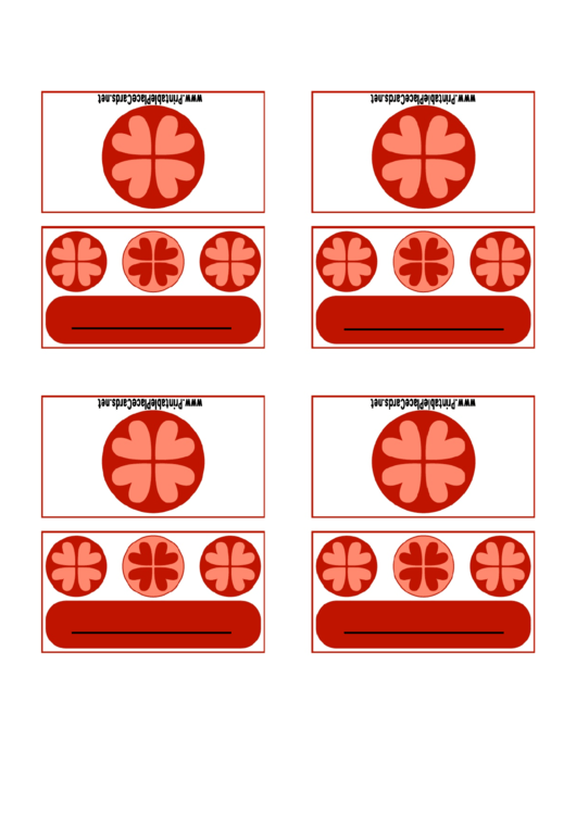 Rosette Hearts Valentines Place Card Template