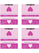 Single Heart Valentines Place Card Template