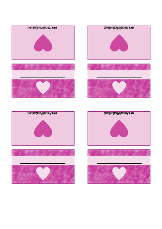 Single Heart Valentines Place Card Template Printable pdf