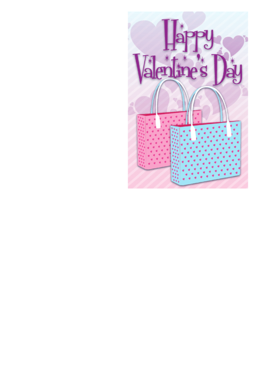 Two Bags Valentine Card Template Printable pdf