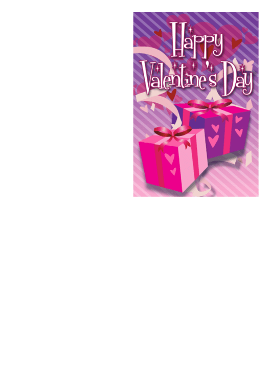 Two Gift Boxes Valentine Card Template Printable pdf