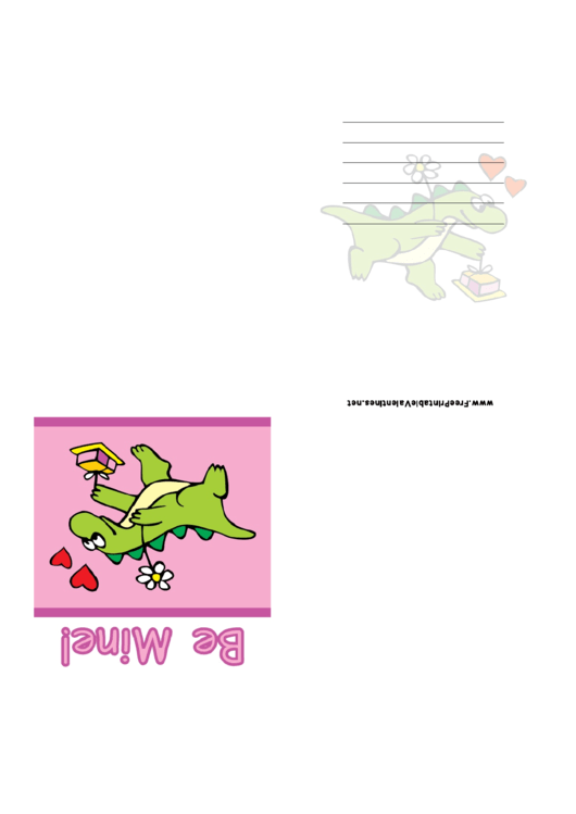 Dragon Valentine Card Template Printable pdf