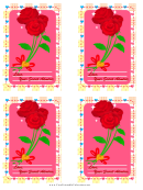 Secret Admirer Rose Valentines Card Template