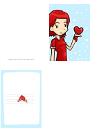 Red Heart Valentine Card Template