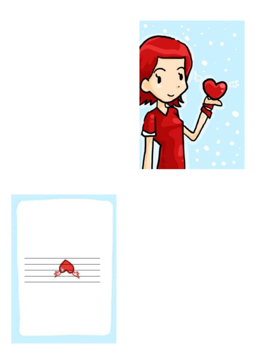 Red Heart Valentine Card Template Printable pdf