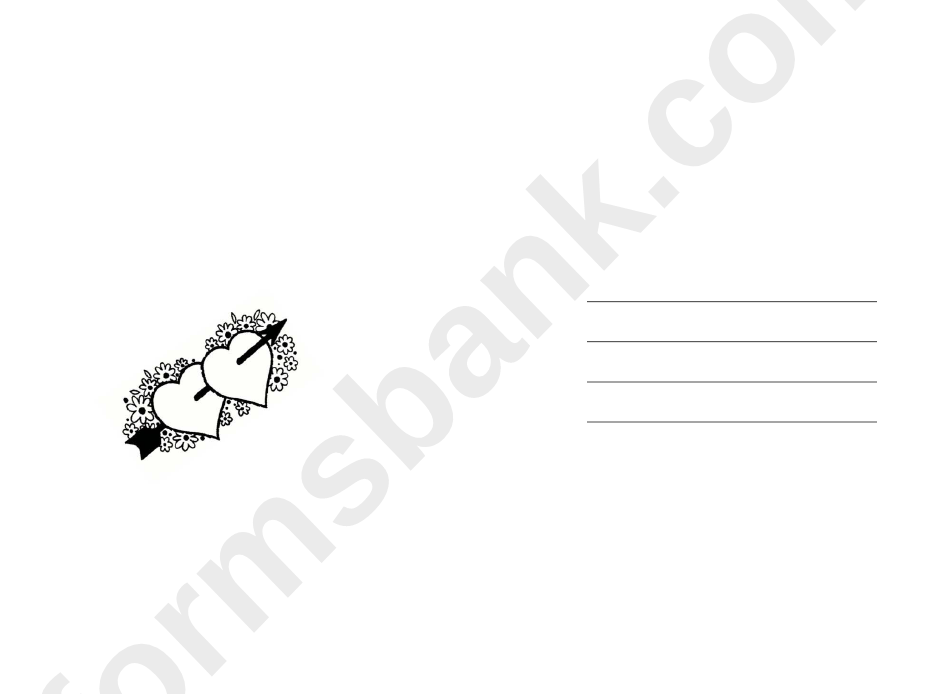 Hearts And Arrow Valentine Card Template