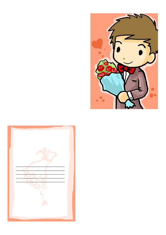 Bouquet Of Roses Valentine Card Template Printable pdf