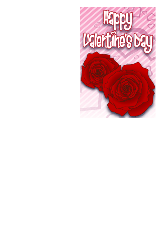 Two Roses Valentine Card Template Printable pdf