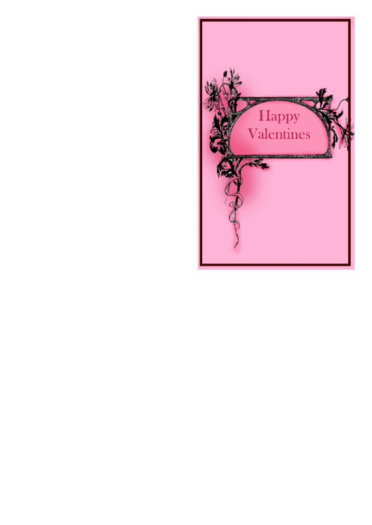 Pink Valentine Card Template Printable pdf