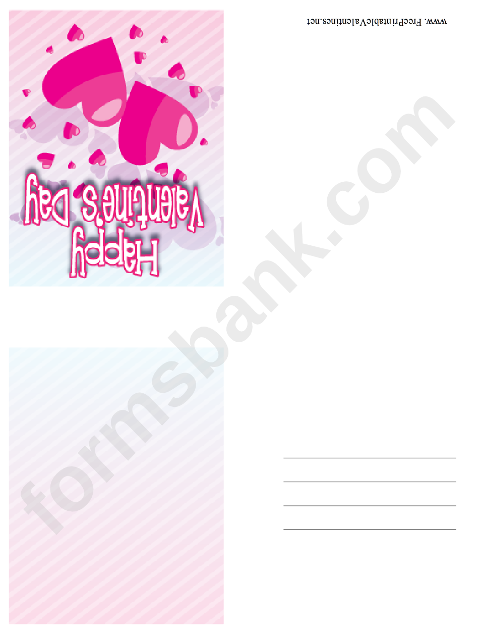 Many Hearts Small Valentine Card Template