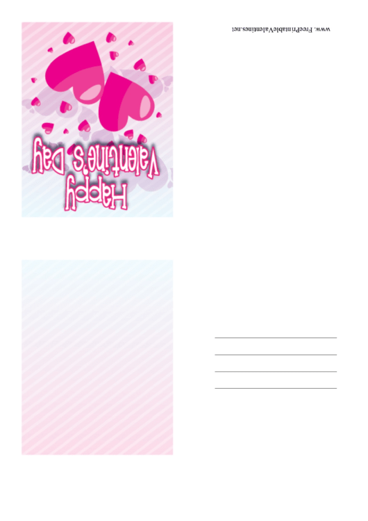 Many Hearts Small Valentine Card Template Printable pdf