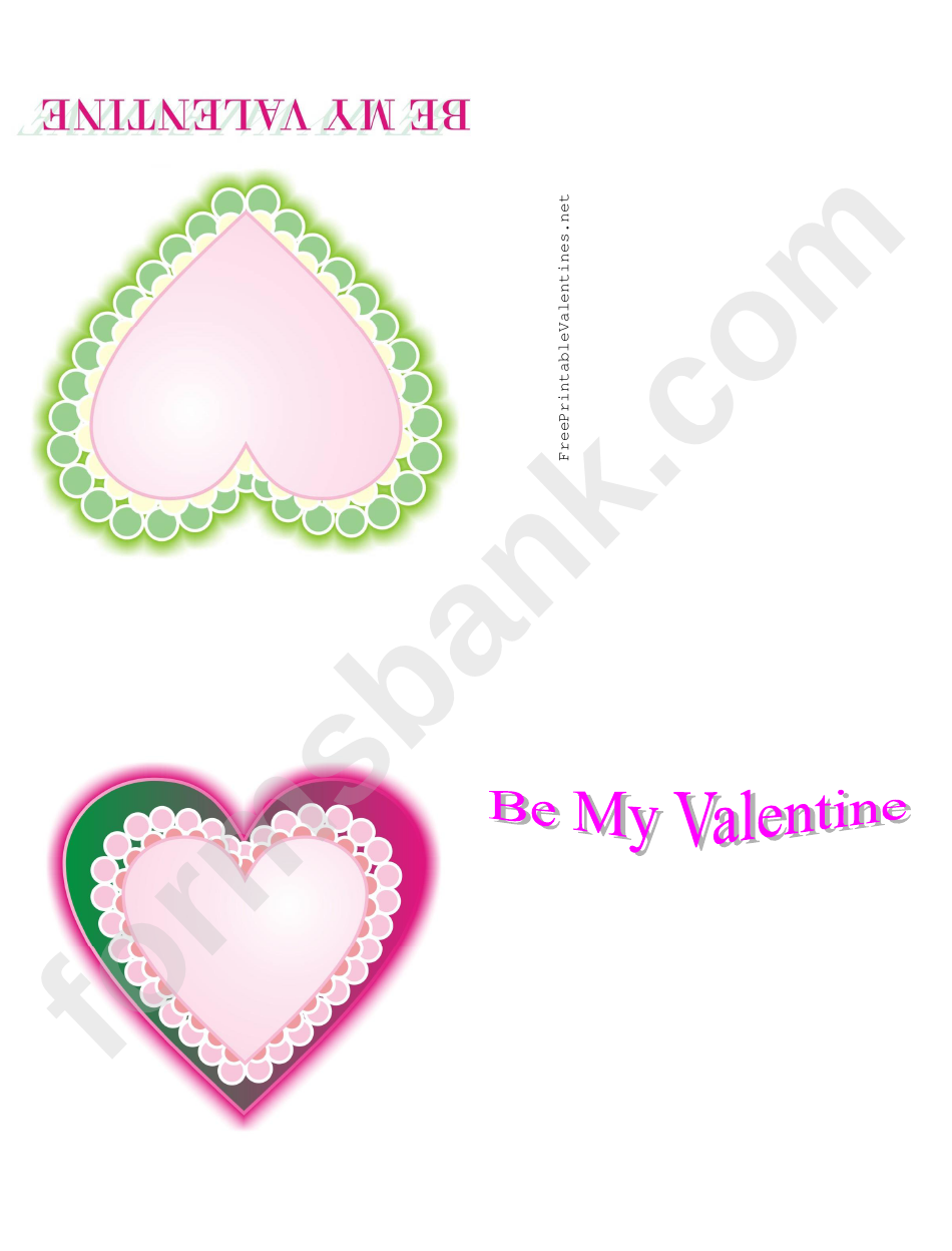 Be My Valentine Card Template