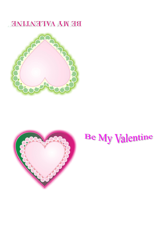 Be My Valentine Card Template Printable pdf