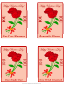 Valentine's Iou Coupons Card Template