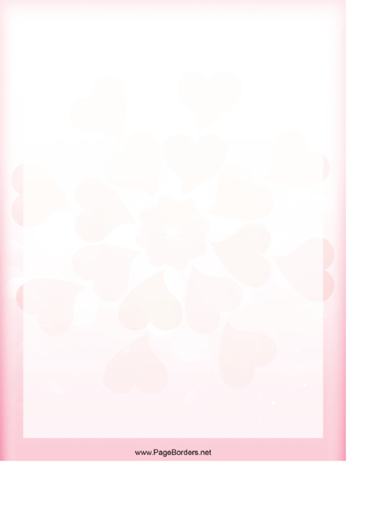 Valentine Hearts Writing Paper Template Printable pdf