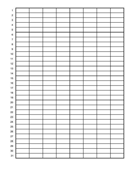 Month By Day Calendar Template Printable pdf