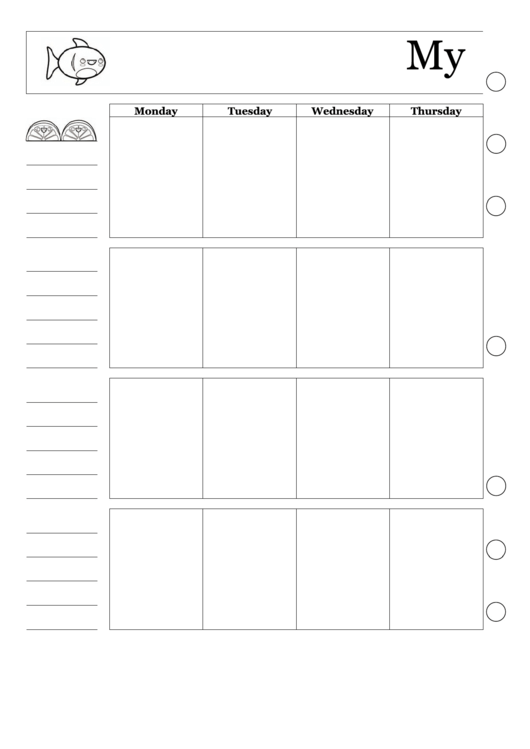 Colorable Two Page Monthly Planner Printable pdf