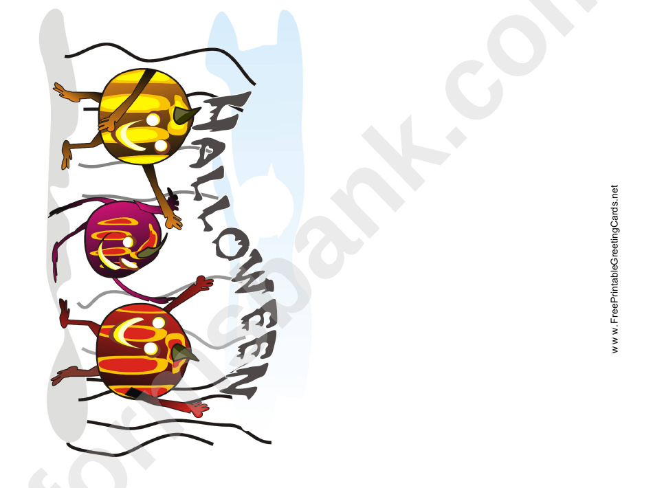 Halloween Card Template printable pdf download