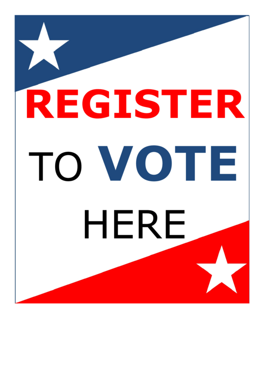 Register To Vote Printable pdf