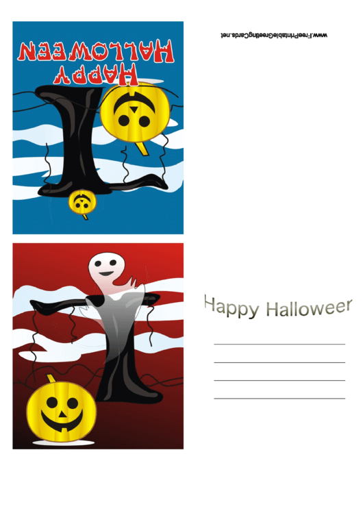 Halloween Card Template printable pdf download