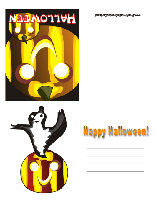 Halloween Card Template printable pdf download