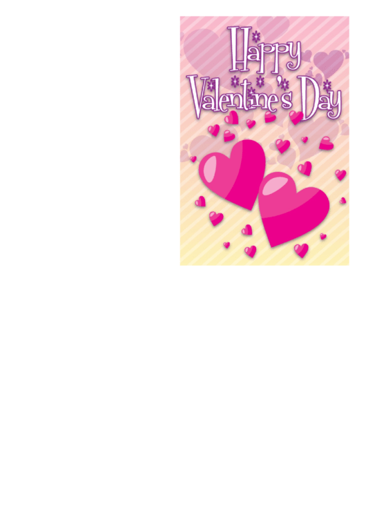 Many Hearts Valentine Card Template Printable pdf