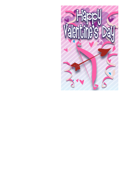Bow And Arrow Valentine Card Template