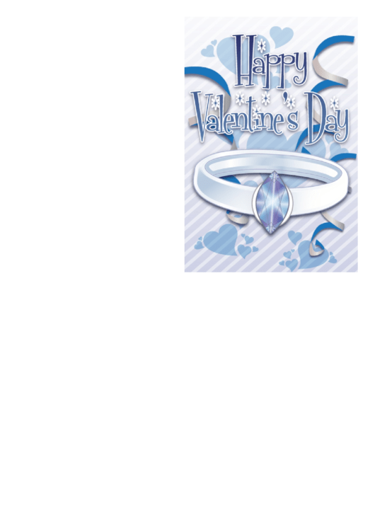 Blue Ring Valentine Card Template Printable pdf