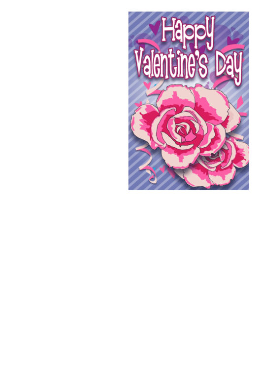 Two Flowers Valentine Card Template Printable pdf