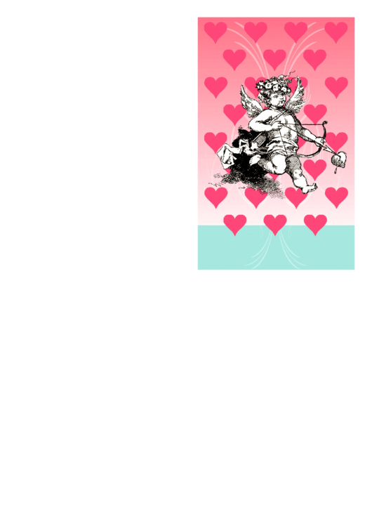 Victorian Cupid Valentine Card Template Printable pdf