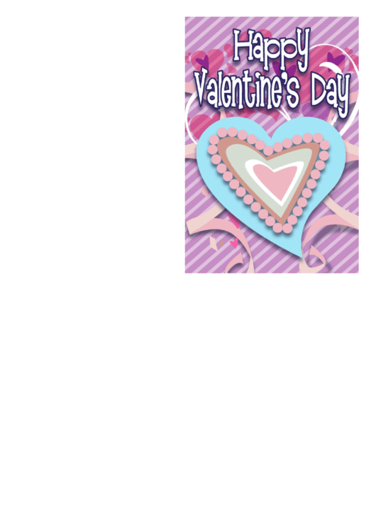 Beaded Heart Valentine Card Template Printable pdf