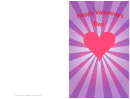 Heart And Sunburst Valentine Card Template