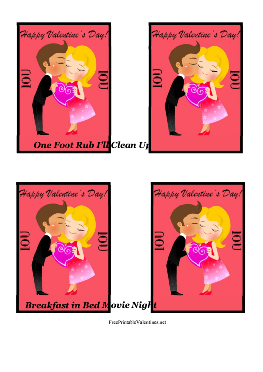 Iou Valentine Card Templates Printable pdf