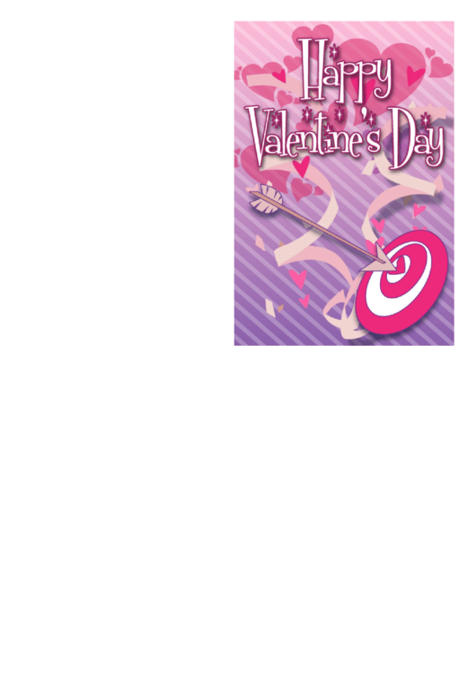 Arrow Bullseye Valentine Card Template Printable pdf